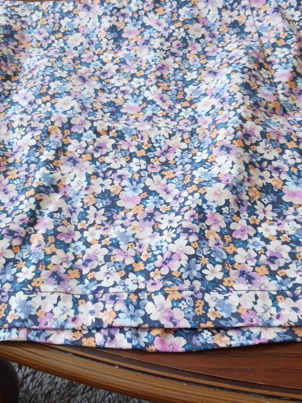 Wild Fable Navy Floral Mini Skirt with Pink, Cream & Lavender Flowers